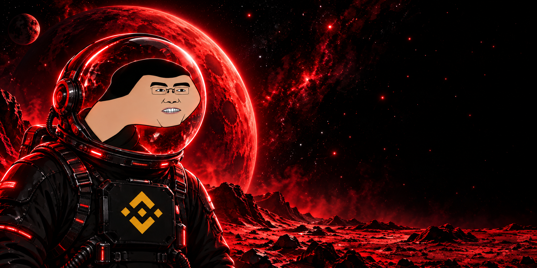 SAFU astronaut exploring a red planet
